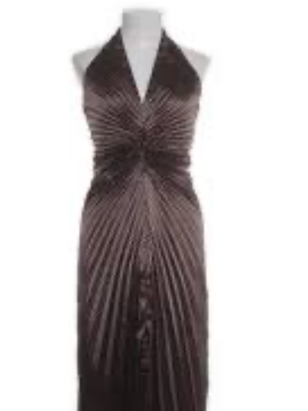 Joseph Ribkoff Couture Vintage Accordian Pleated Halter Midi Cocktail Dress